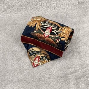 Tabasco Neck Tie Mens 100% Silk Multicolor Shrimp Motif Oyster Neckwear 90s VTG‎